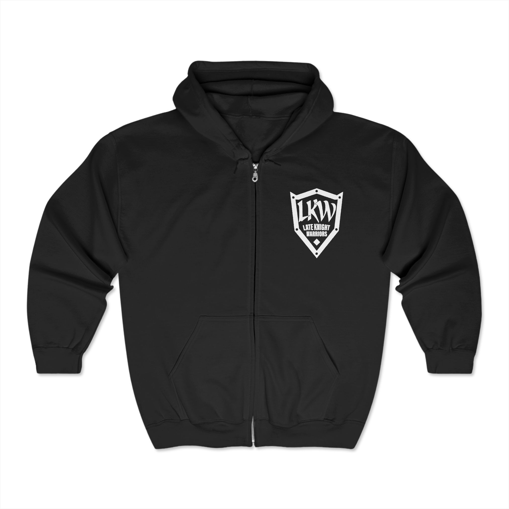 Late Knight Warriors Logo: Unisex Heavy Blend™ Full Zip Hooded Sweatshirt