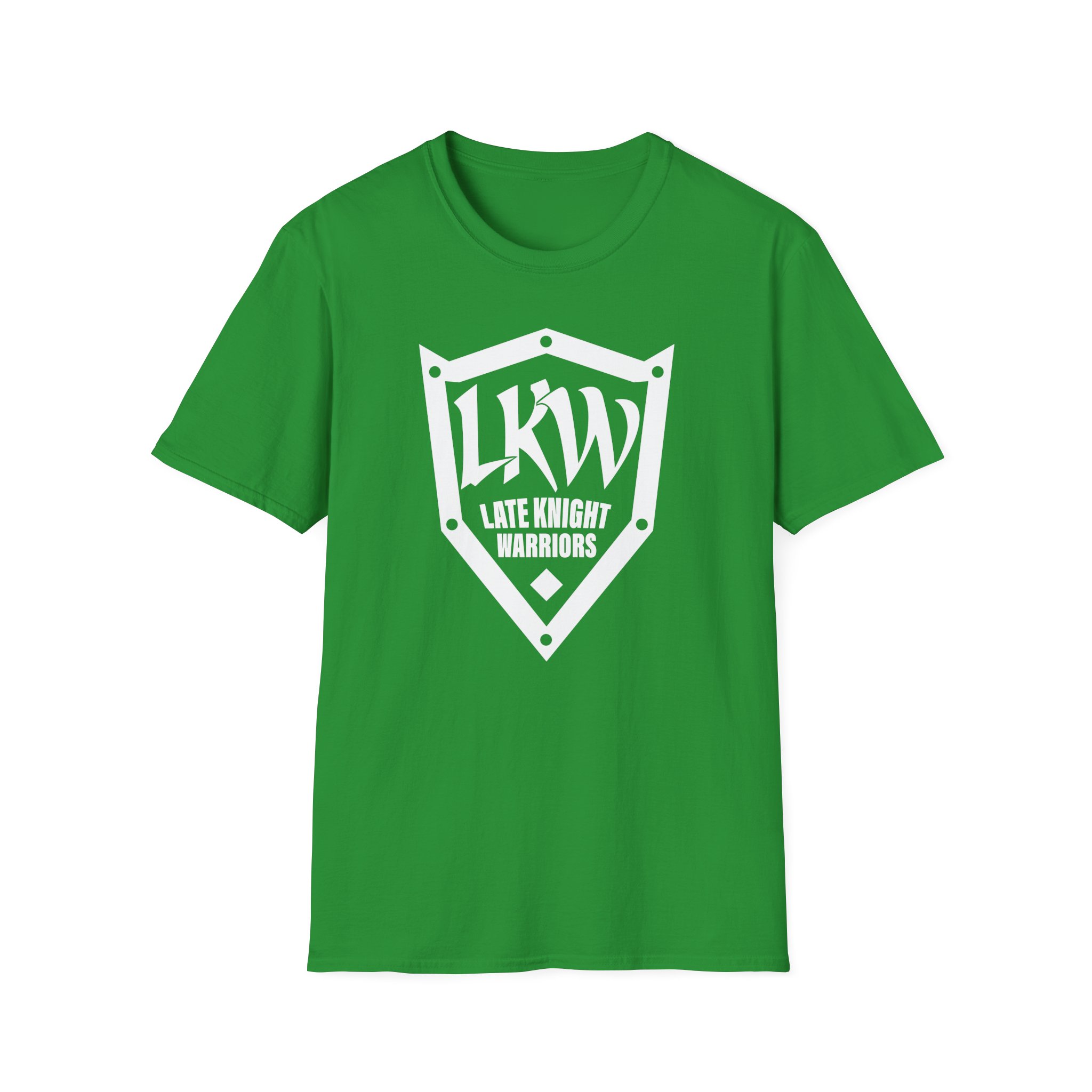 Late Knight Warrior Logo: Unisex Softstyle T-Shirt - Image 3