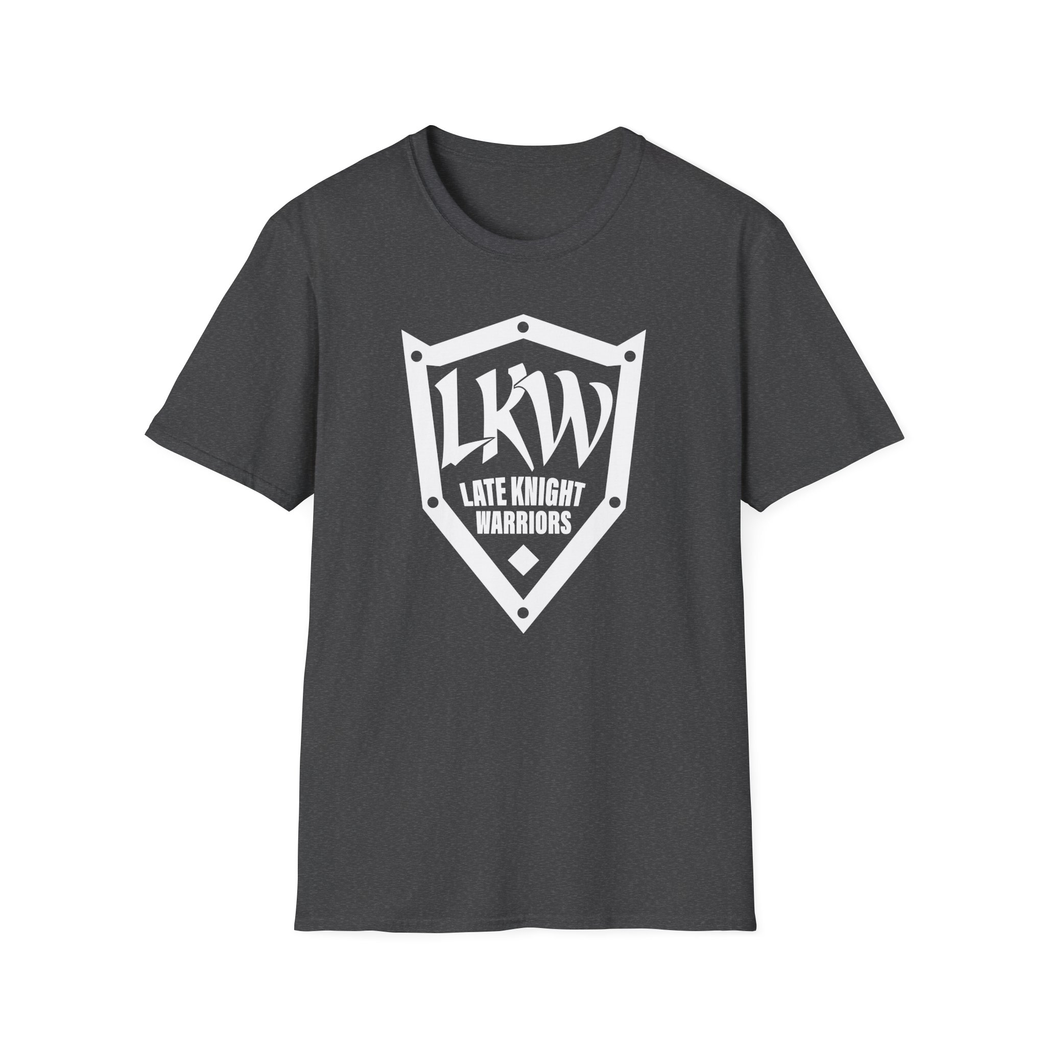 Late Knight Warrior Logo: Unisex Softstyle T-Shirt - Image 4