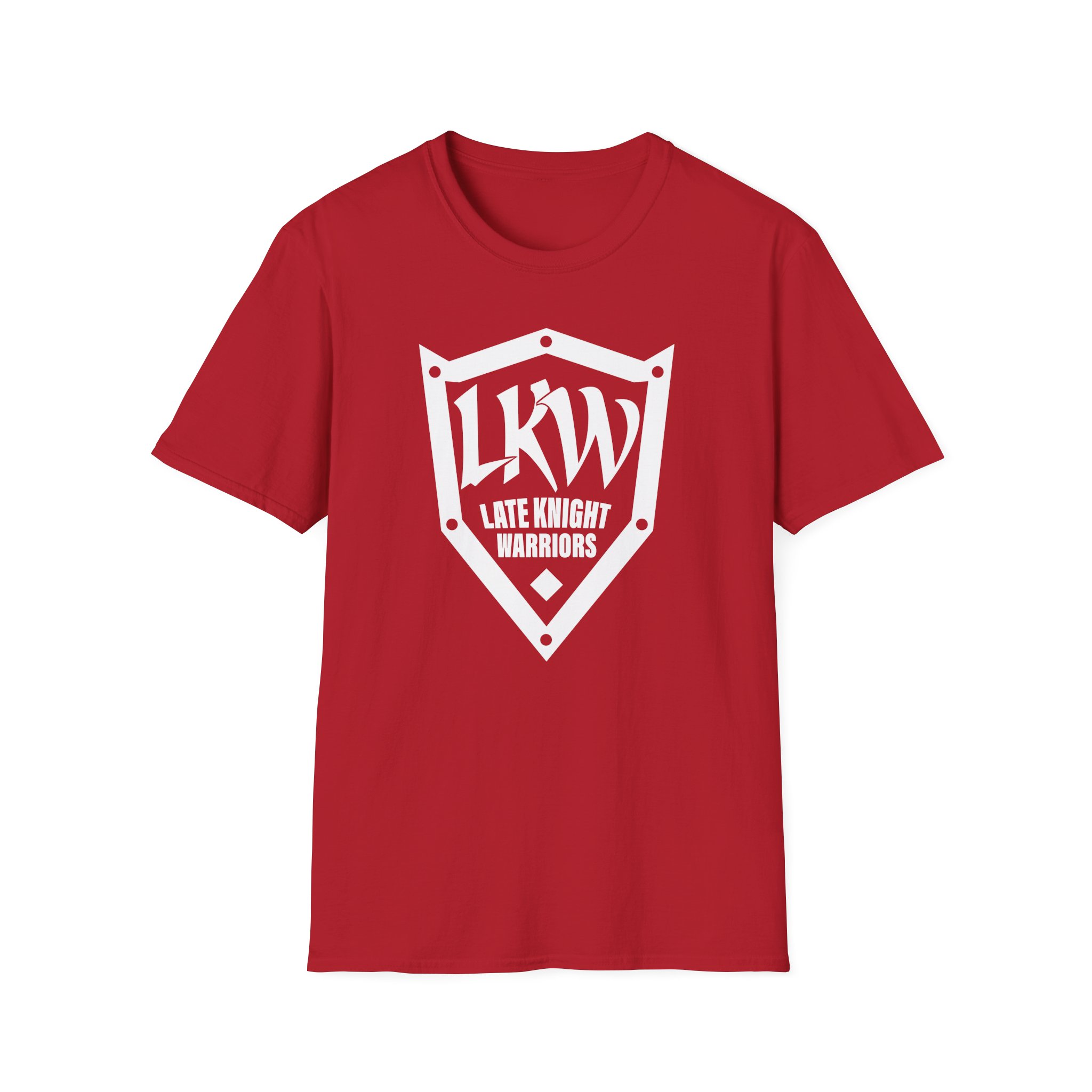 Late Knight Warrior Logo: Unisex Softstyle T-Shirt - Image 2