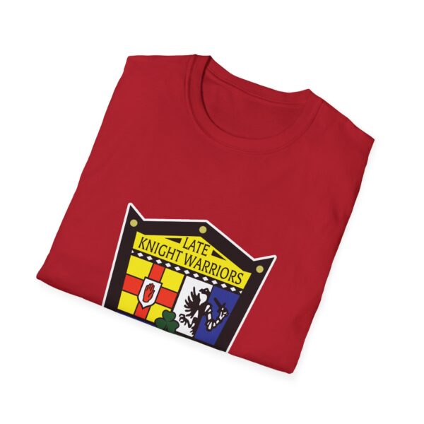 Late Knight Warrior OG Crest: Unisex Softstyle T-Shirt - Image 52