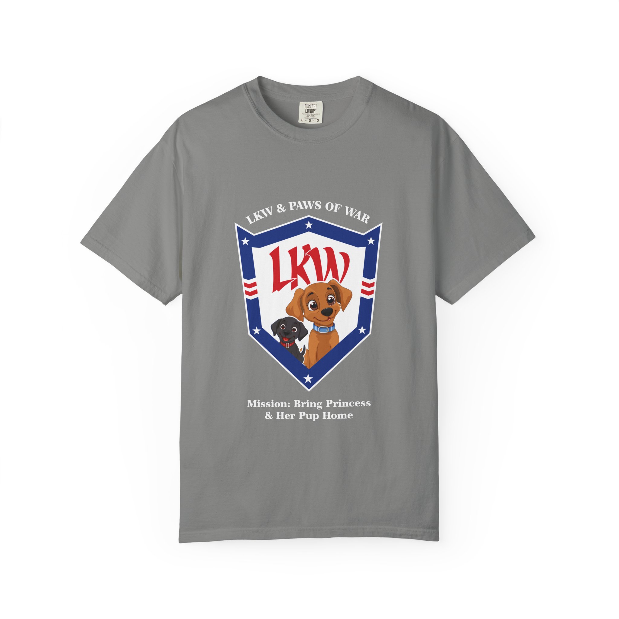 Mission Bring Princess and Her Pup Home Unisex Garment-Dyed T-shirt - Image 3